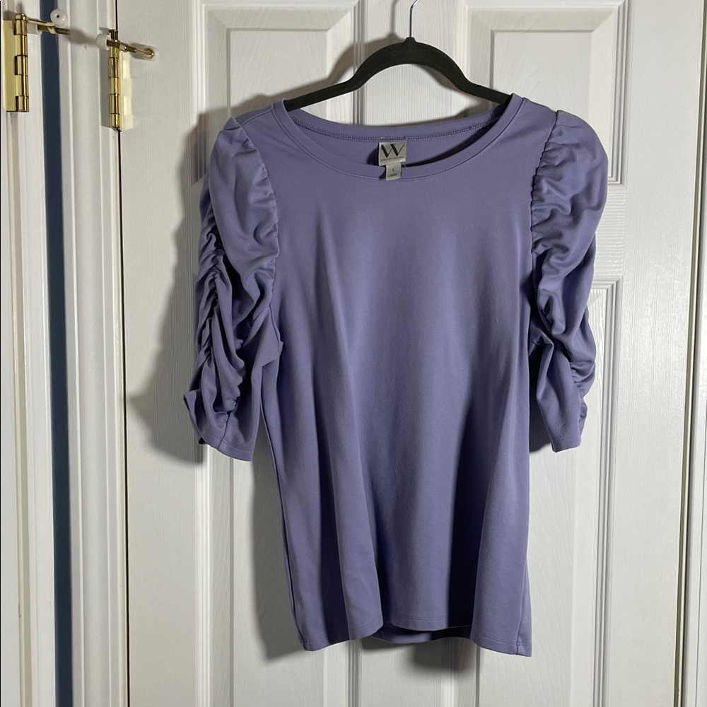 Worthington Lavender Short Sleeve Top
